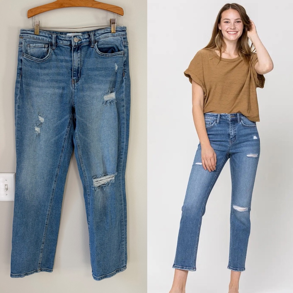 VERVET High Rise Slim Straight Jeans